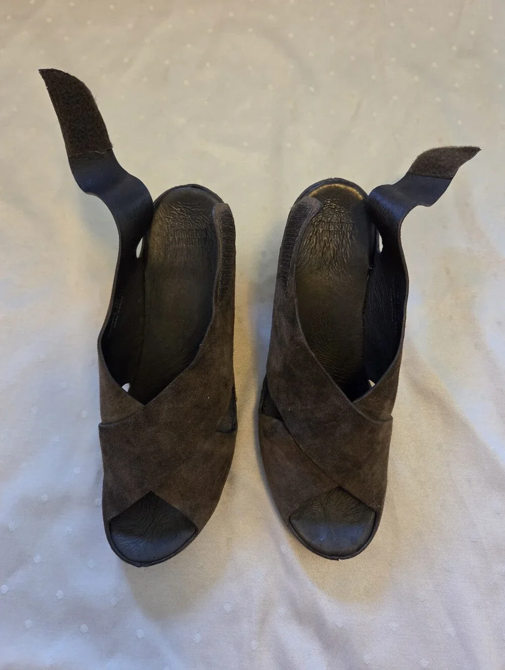 Suede Slingback Wedge Sandals